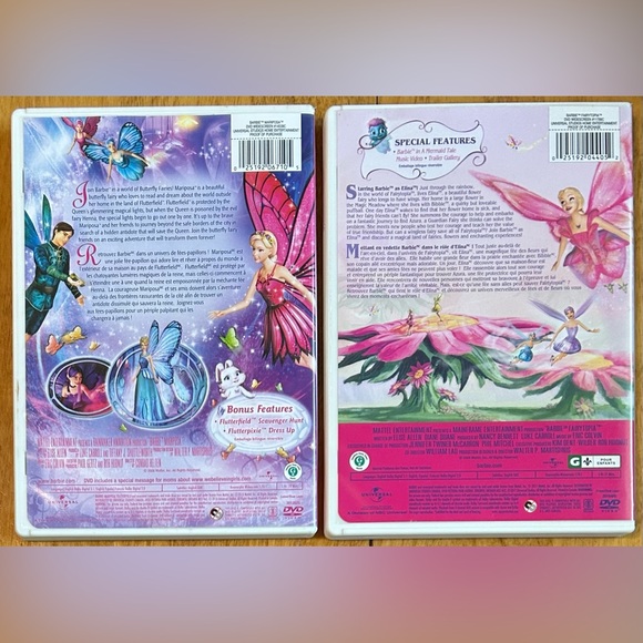 2 Barbie DVDs Mariposa and Her Butterfly Fairy Friends & Fairytopia - Picture 2 of 3